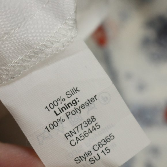 Madewell Silk Nora Picnic Paisley Sleeveless Dress White w/ Pockets Sz 6 Small - Picture 4 of 6